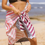 Pink Relaxation - Sandabweisendes Strandtuch mit Geheimfach - WOODSANDWAVES