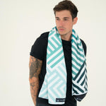 Mint Relaxation - Sporthandtuch mit Magnet & Zipper-Tasche - WOODSANDWAVES