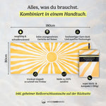 Sunshine - Sandabweisendes Strandtuch mit Geheimfach (180cm x 80cm) - WOODSANDWAVES