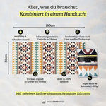 Warm Earth - Sandabweisendes Strandtuch mit Geheimfach (180cm x 80cm) - WOODSANDWAVES