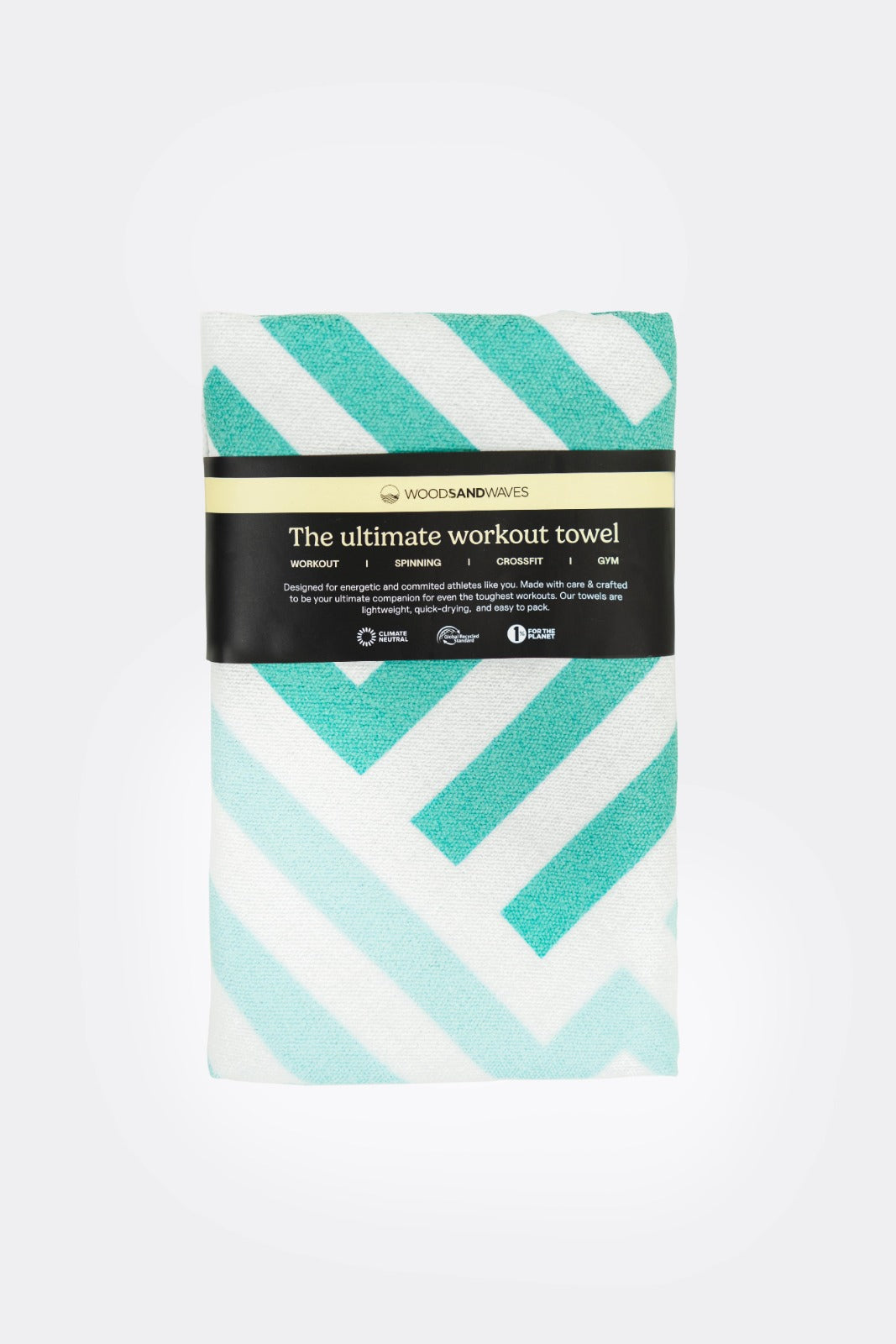 Mint Relaxation - Sporthandtuch mit Magnet & Zipper-Tasche - WOODSANDWAVES