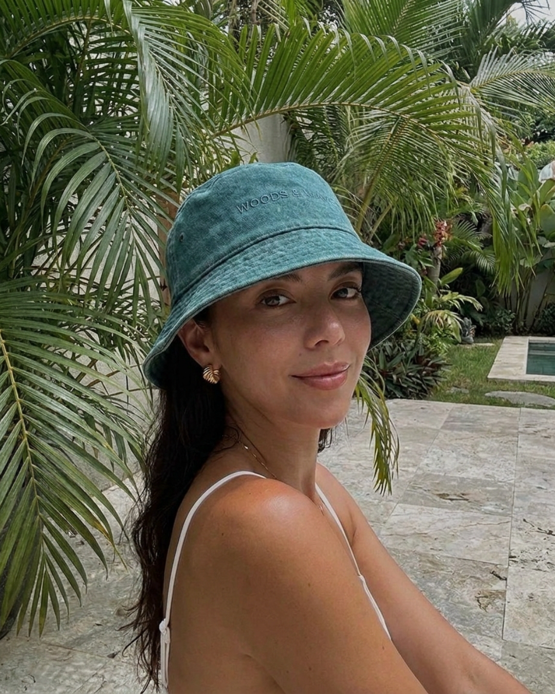 Cappello a secchiello - Cappello da pescatore in cotone premium (verde acqua) - elevata protezione UV - robusto e sostenibile