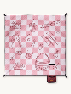 Rose Brunch - Picnic and Beach Blanket (Insulated) 200 x 200 cm - XXL Picnic mat made from recycled PET - waterproof and insulating
