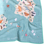 Animal Map - Strandtuch für Kinder - schadstofffrei, schnelltrocknend  & sanft zur Haut (140cm x 70cm)