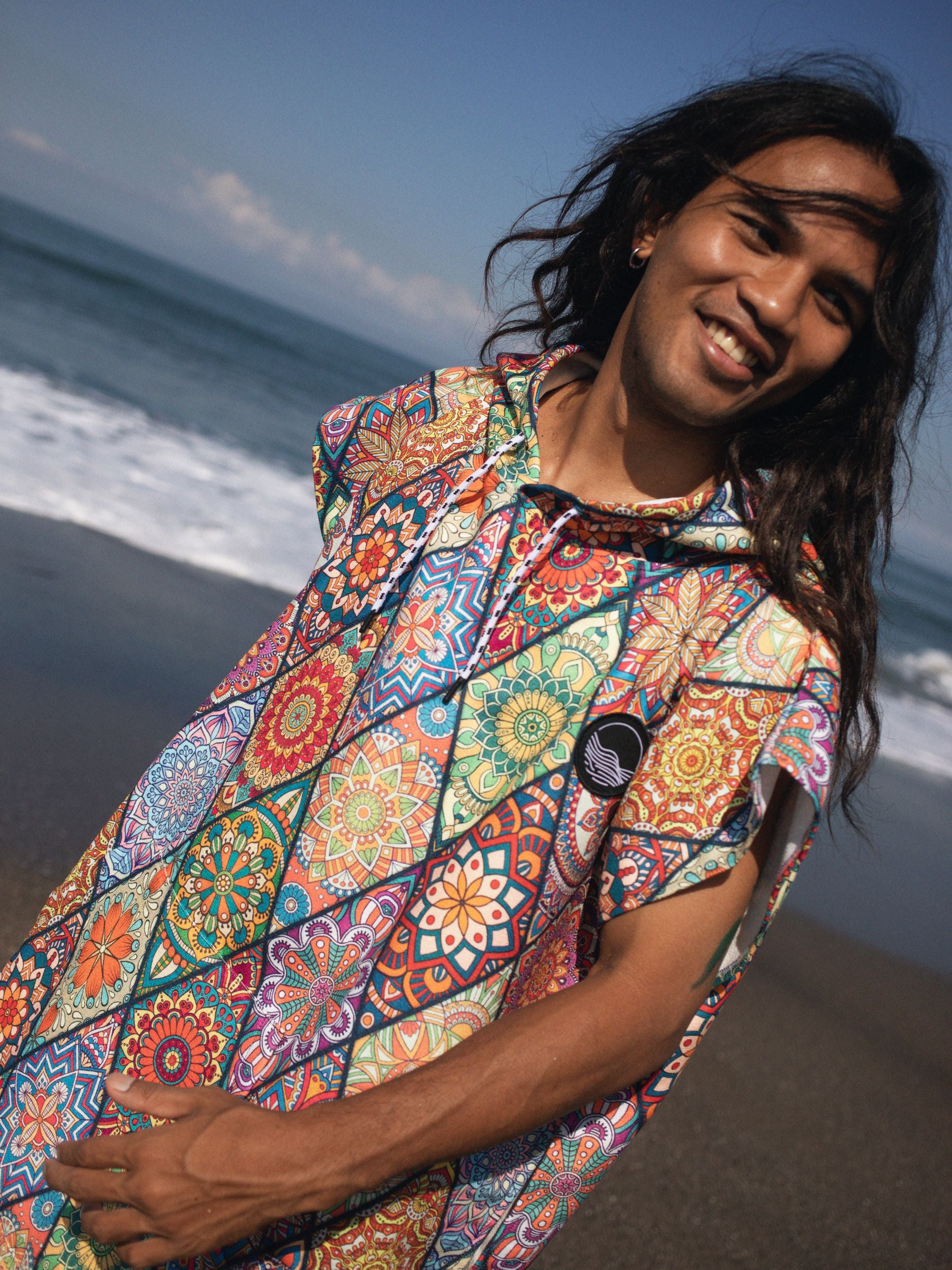 Surf-Poncho  - für Frauen & Männer - aus schnelltrocknender und leichter Mikrofaser