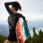 Kaleidoscope Orange - Ultra-leichtes Outdoor-und Wanderhandtuch  - 80cm x 40cm - WOODSANDWAVES