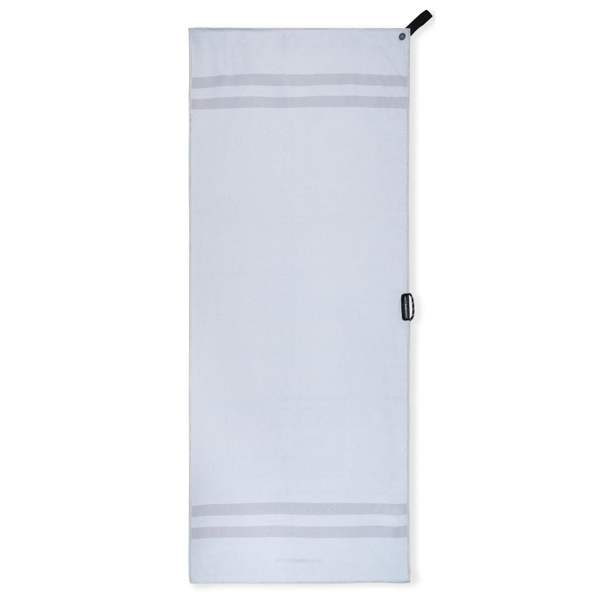 Stripes Glacier Grey - Sporthandtuch mit Magnet & Zipper-Tasche - WOODSANDWAVES