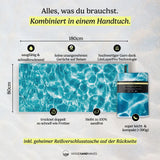 Beautiful Blue - Sandabweisendes Strandtuch mit Geheimfach