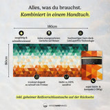 Kaleidoscope Orange - Sandabweisendes Strandtuch mit Geheimfach (180cm x 80cm)