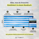 Aqua Stripes - Sandabweisendes Strandtuch mit Geheimfach