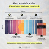 Sunset Stripes - Sandabweisendes Strandtuch mit Geheimfach