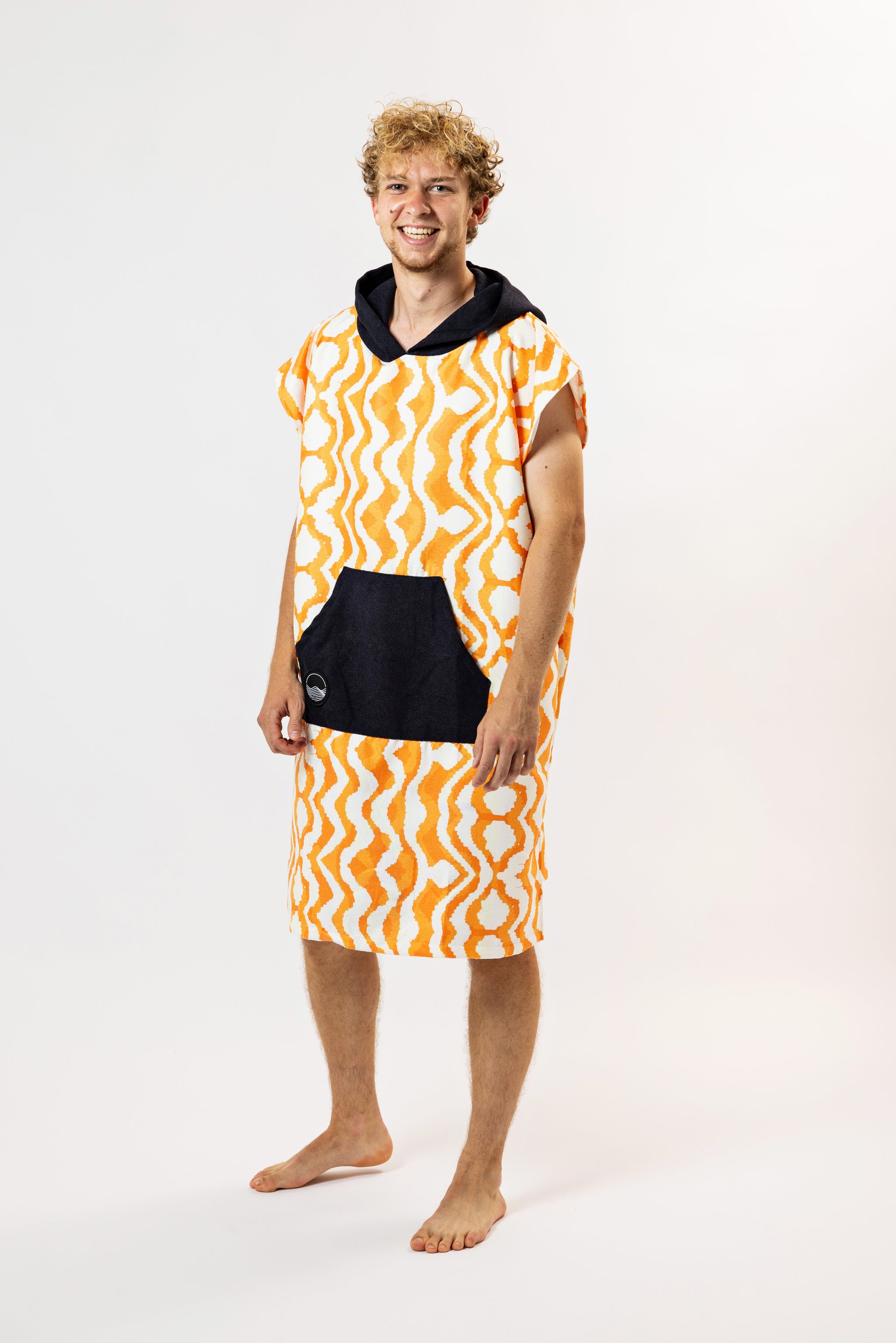 Surf-Poncho Sunset Waves - für Frauen & Männer - aus schnelltrocknender und ultra-leichter Mikrofaser - WOODSANDWAVES