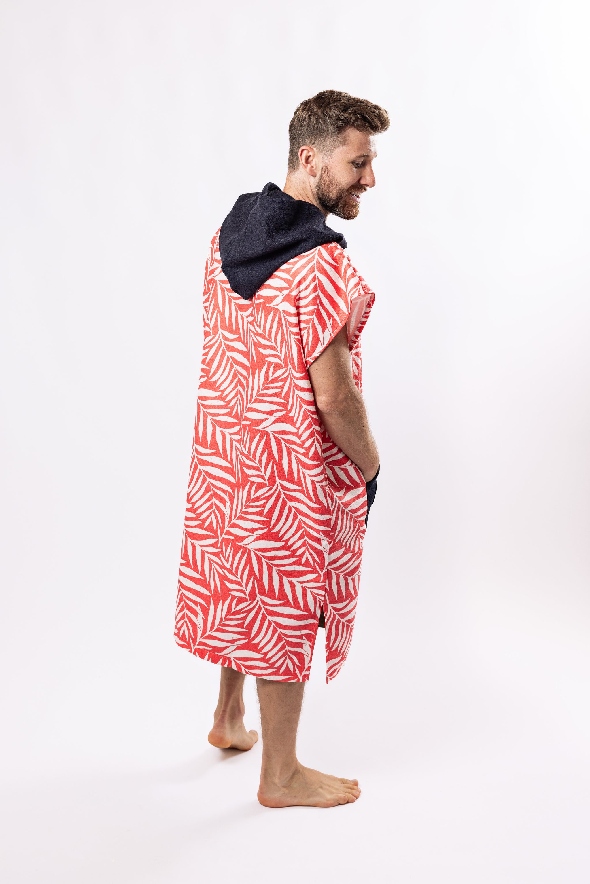 Surf-Poncho Palms in Paradise - für Frauen & Männer - aus schnelltrocknender und ultra-leichter Mikrofaser - WOODSANDWAVES
