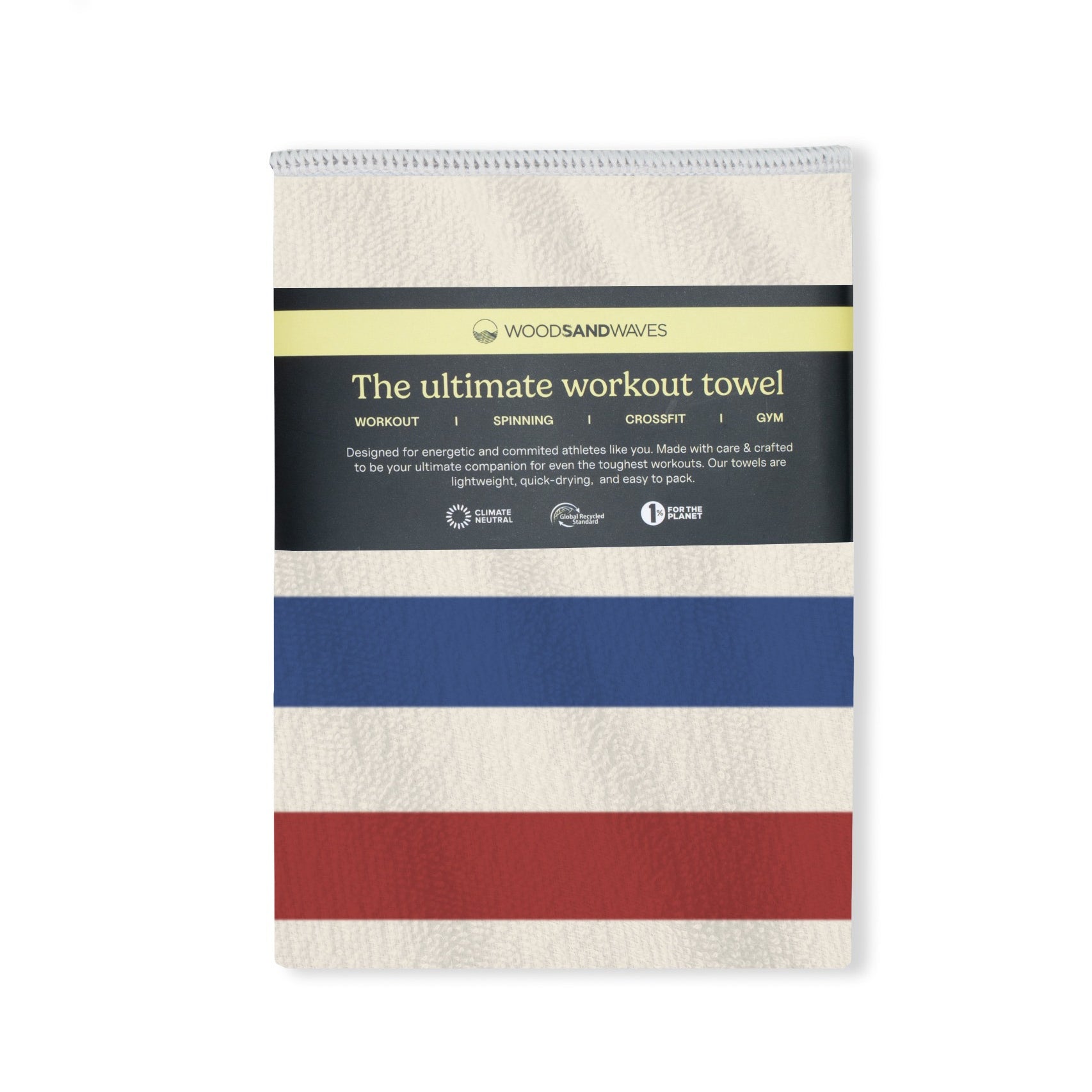 Stripes Retro - Sporthandtuch mit Magnet & Zipper-Tasche - WOODSANDWAVES