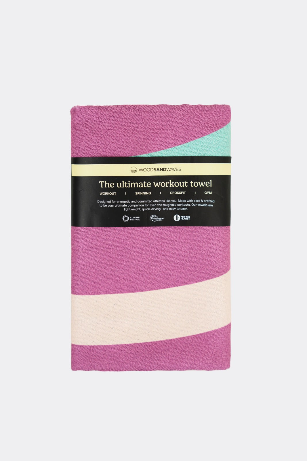Slow Sunrise - Sporthandtuch mit Magnet & Zipper-Tasche - WOODSANDWAVES
