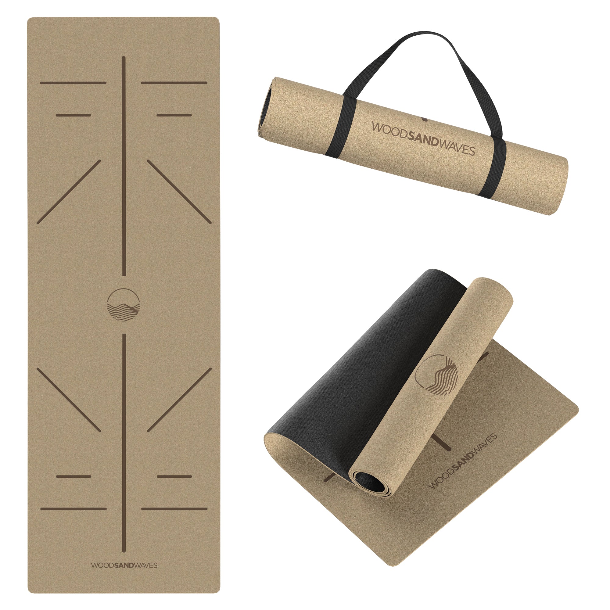 Yoga-Matte CorkFlow | professionelle Yoga-Matte | 4mm dick | aus Naturkork hergestellt - WOODSANDWAVES
