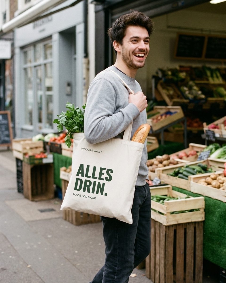 "Alles drin." Jutebeutel - Premium Qualität - ultra robust & nachhaltig - woodsandwaves.co