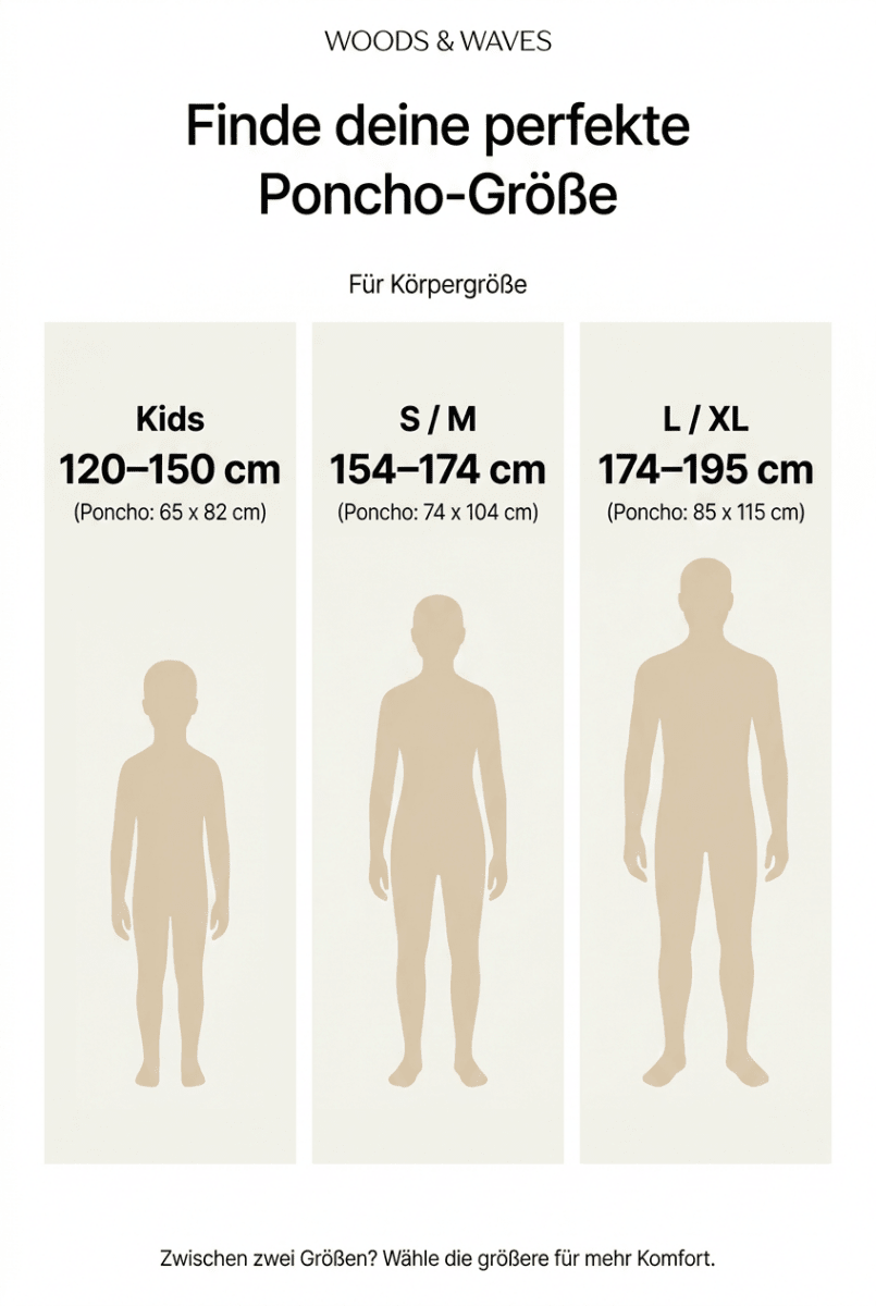 Badeponcho für Kinder (120cm - 150cm) - sanft zur Haut & extra schnell wieder trocken - aus Premium Mikrofaser - Bazaar of Dreams - (ca. 6 - 12 Jahre) - woodsandwaves.co