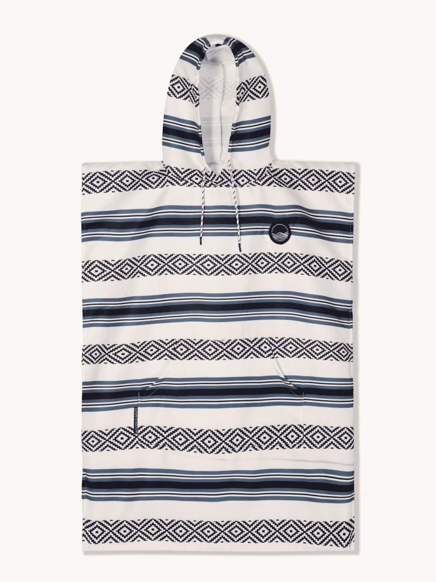 Badeponcho für Kinder (120cm - 150cm) - sanft zur Haut & extra schnell wieder trocken - aus Premium Mikrofaser - Nomad Teal - (ca. 6 - 12 Jahre) - woodsandwaves.co