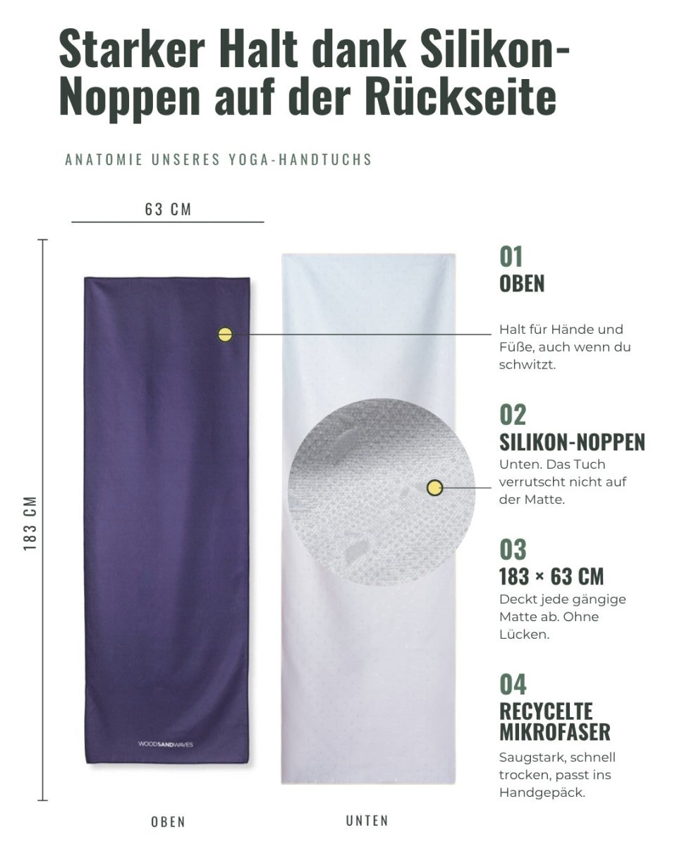 Eclipse - Rutschfestes Yoga-Handtuch mit Silikon-Noppen - woodsandwaves.co