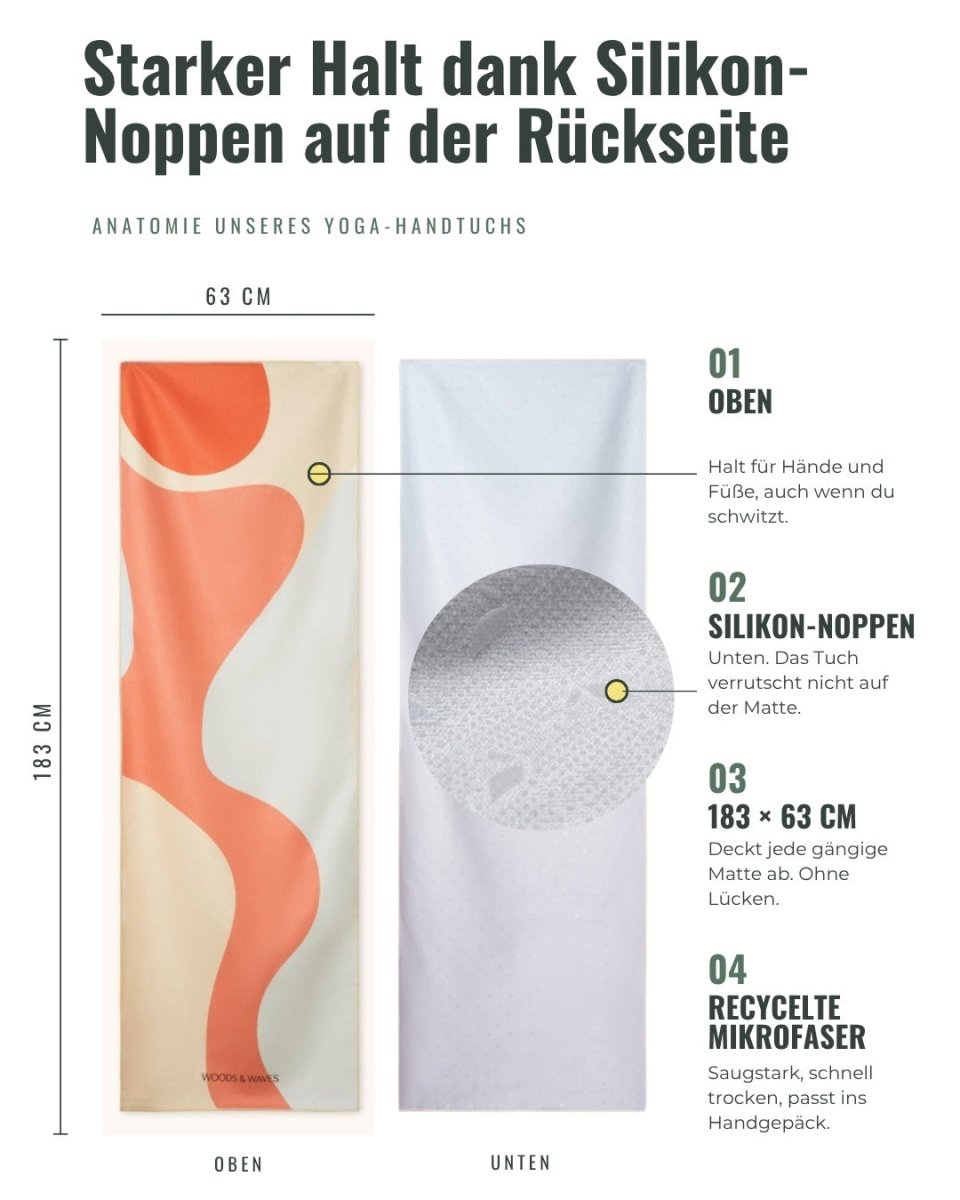 Inner Peace - Rutschfestes Yoga-Handtuch mit Silikon-Noppen - woodsandwaves.co