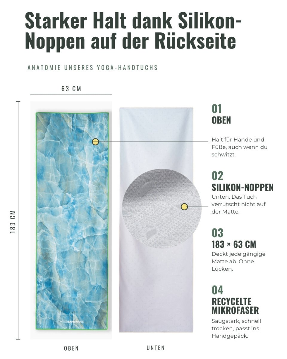 Jade Healing - Rutschfestes Yoga-Handtuch mit Silikon-Noppen - woodsandwaves.co