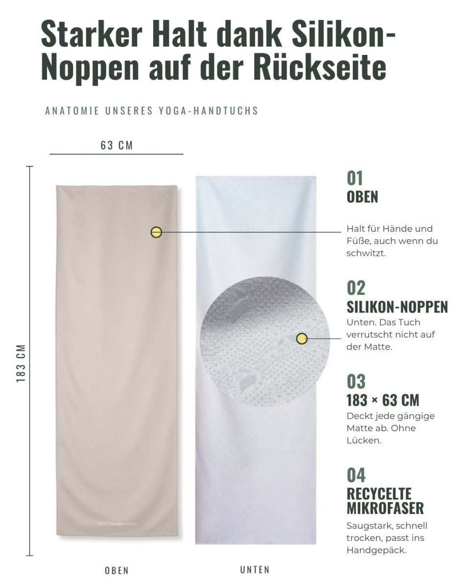 Moonbeam - Rutschfestes Yoga-Handtuch mit Silikon-Noppen - woodsandwaves.co