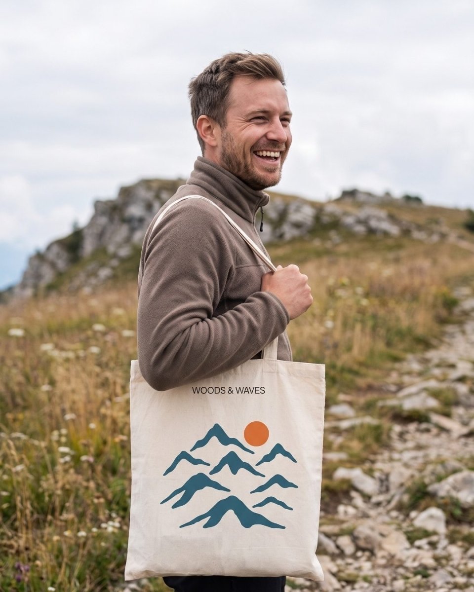 "Mountains" Jutebeutel - Premium Qualität - ultra robust & nachhaltig - woodsandwaves.co