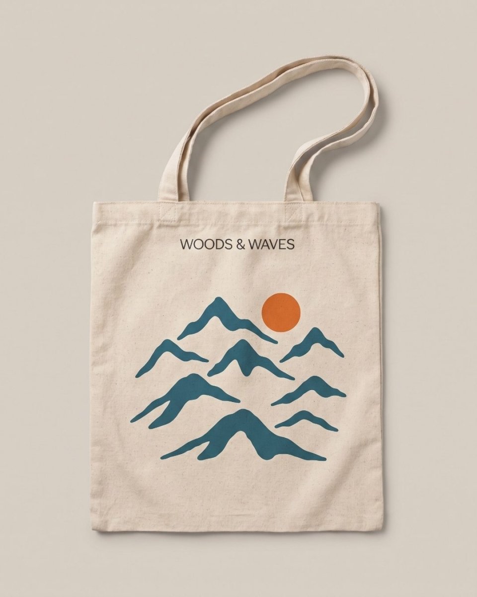 "Mountains" Jutebeutel - Premium Qualität - ultra robust & nachhaltig - woodsandwaves.co