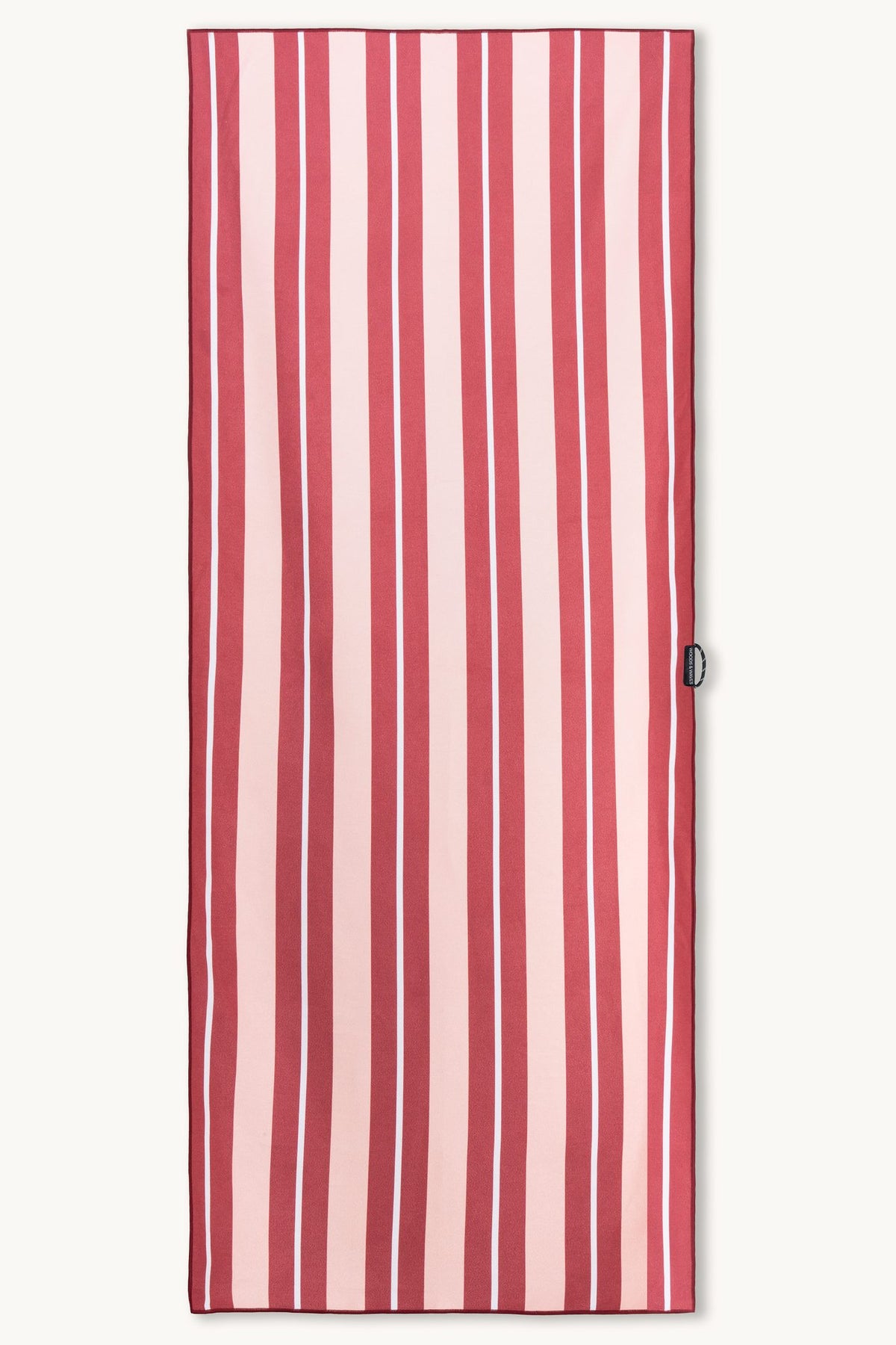 Rosella Stripes – Saunatuch aus Premium Mikrofaser (200 x 80 cm), ausgebreitet – Woods & Waves