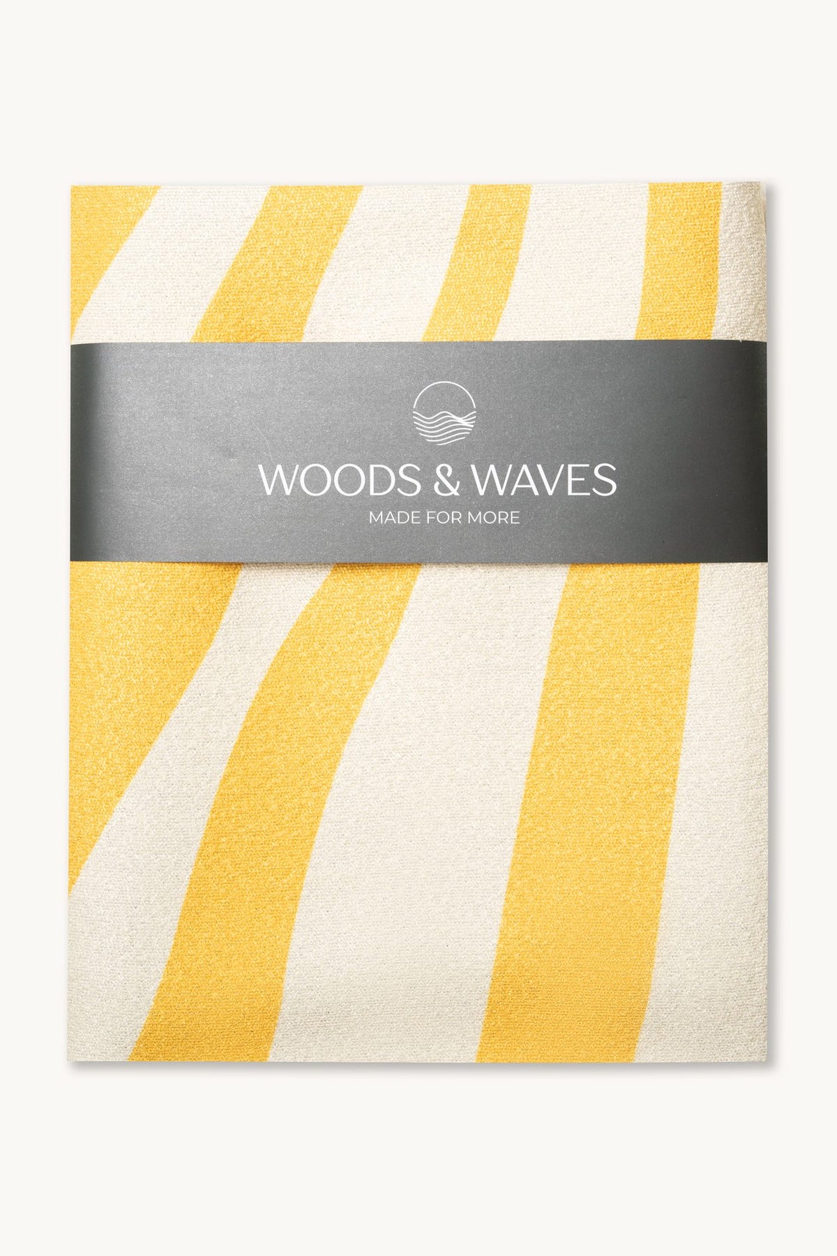 Sunshine – Saunatuch aus Premium Mikrofaser (200 x 80 cm), gefaltet mit Banderole – Woods & Waves