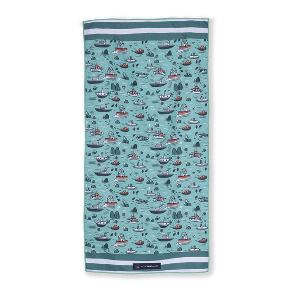 Ship Ahoy - Strandtuch für Kinder - schadstofffrei & sanft zur Haut - woodsandwaves.co