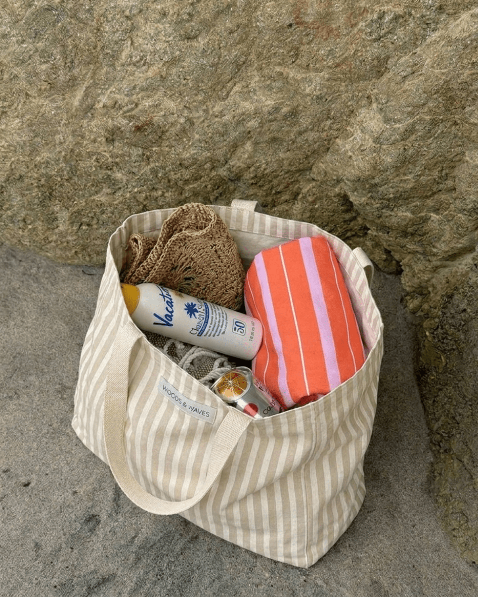 Strandtasche "Sand Lines" - Premium Qualität - ultra robust & nachhaltig - woodsandwaves.co
