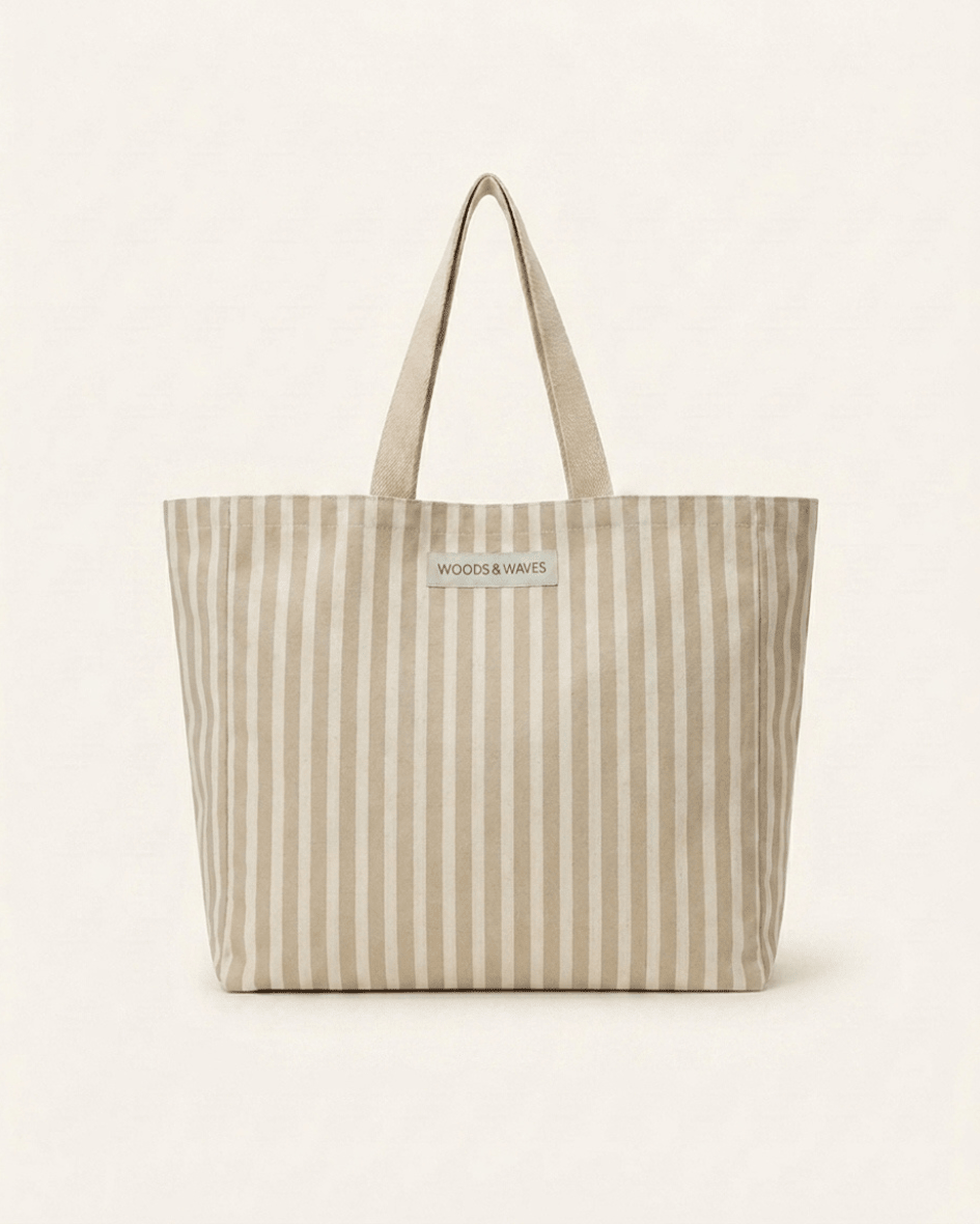 Strandtasche "Sand Lines" - Premium Qualität - ultra robust & nachhaltig - woodsandwaves.co