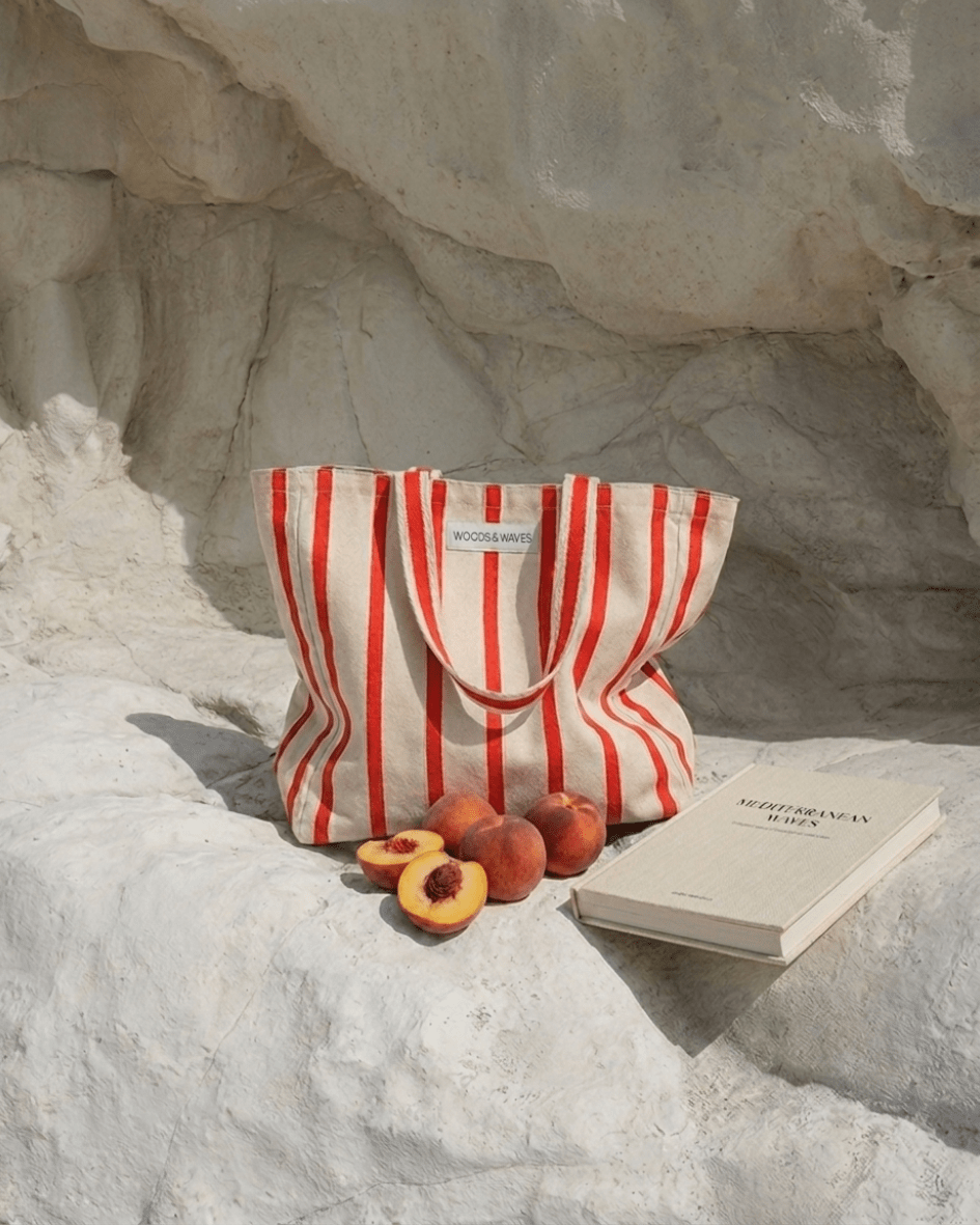 Strandtasche "Sunset Stripes" - Premium Qualität - ultra robust & nachhaltig - woodsandwaves.co