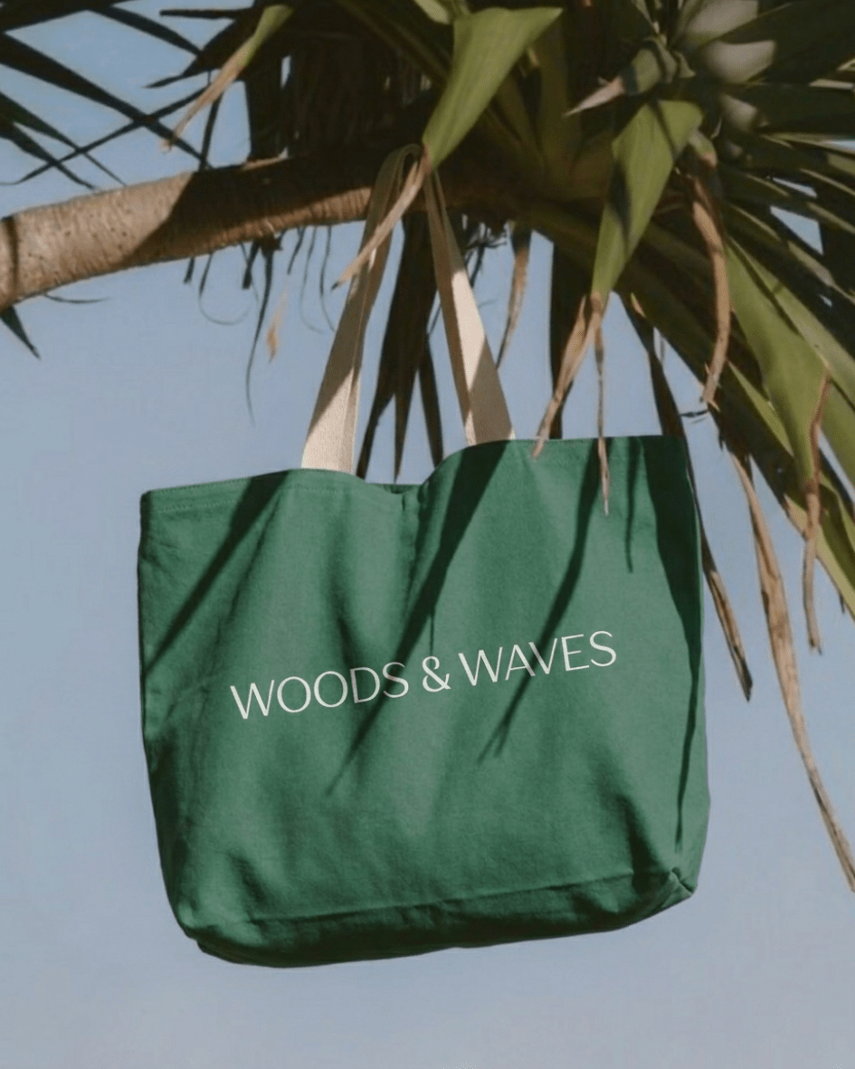 Strandtasche "Woods & Waves" - Premium Qualität - ultra robust & nachhaltig - woodsandwaves.co
