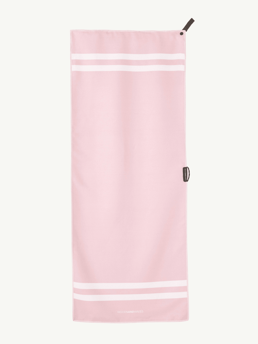 Stripes Pink Marshmallow - Sporthandtuch mit Magnet & Zipper - Tasche - woodsandwaves.co