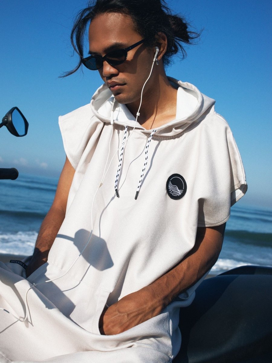 Surf - Poncho - für Frauen & Männer - aus schnelltrocknender und leichter Mikrofaser - Moonlight - woodsandwaves.co