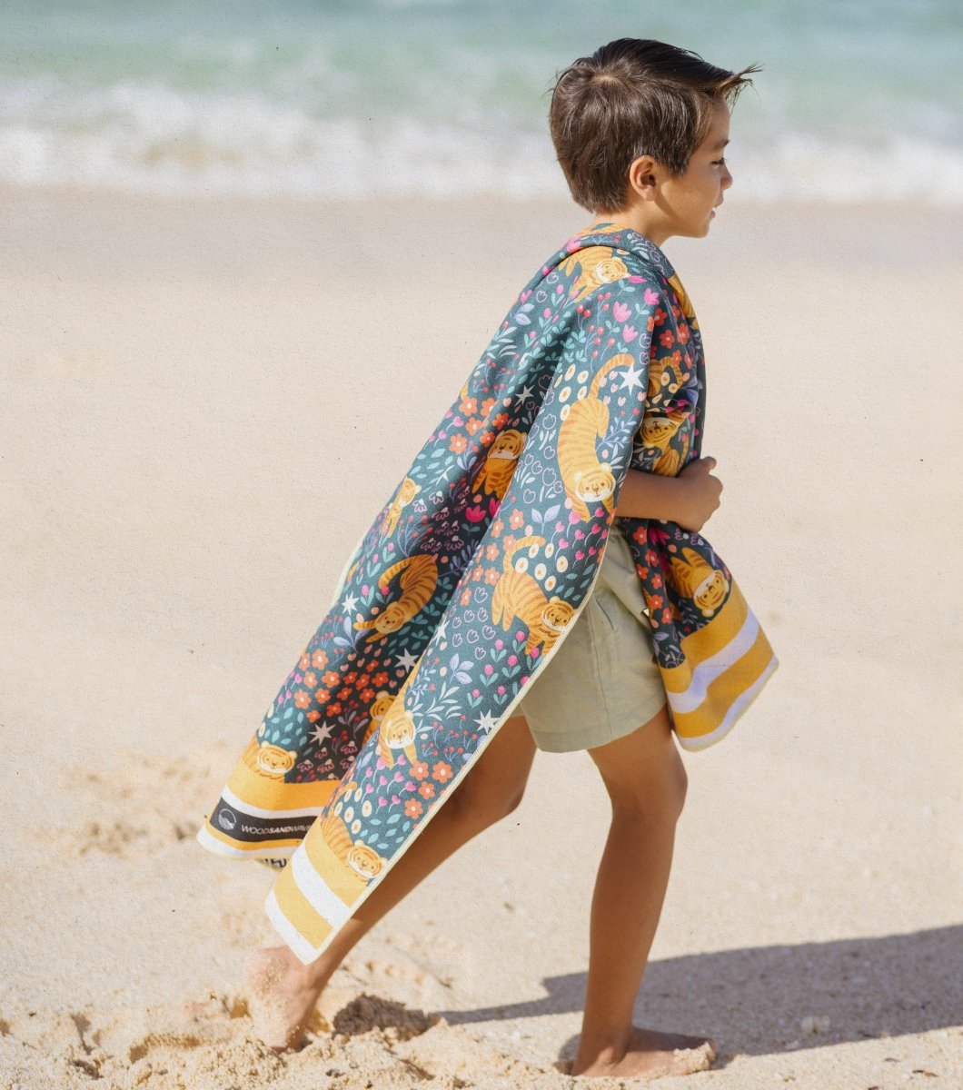 Strandhandtuch für Kinder - Tropical Tiger - Woods & Waves