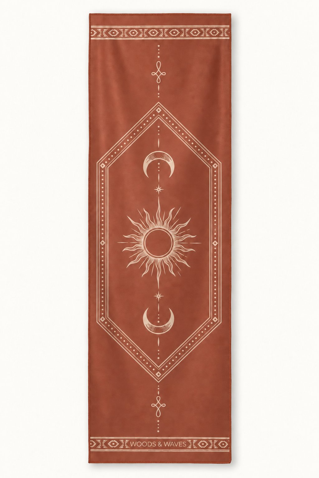 Celestia – Rutschfestes Yoga-Handtuch mit Silikon-Noppen, ausgebreitet – Woods & Waves