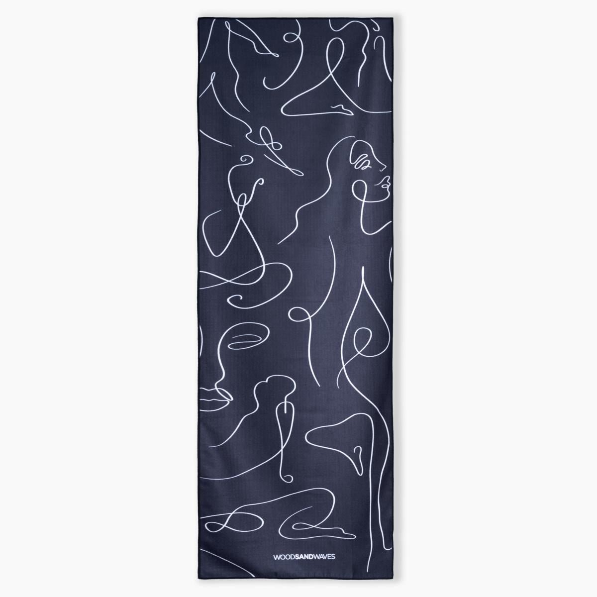 Zen Lines - Rutschfestes Yoga - Handtuch mit Silikon - Noppen - woodsandwaves.co