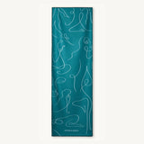 Zen Lines Teal - Rutschfestes Yoga - Handtuch mit Silikon - Noppen - woodsandwaves.co
